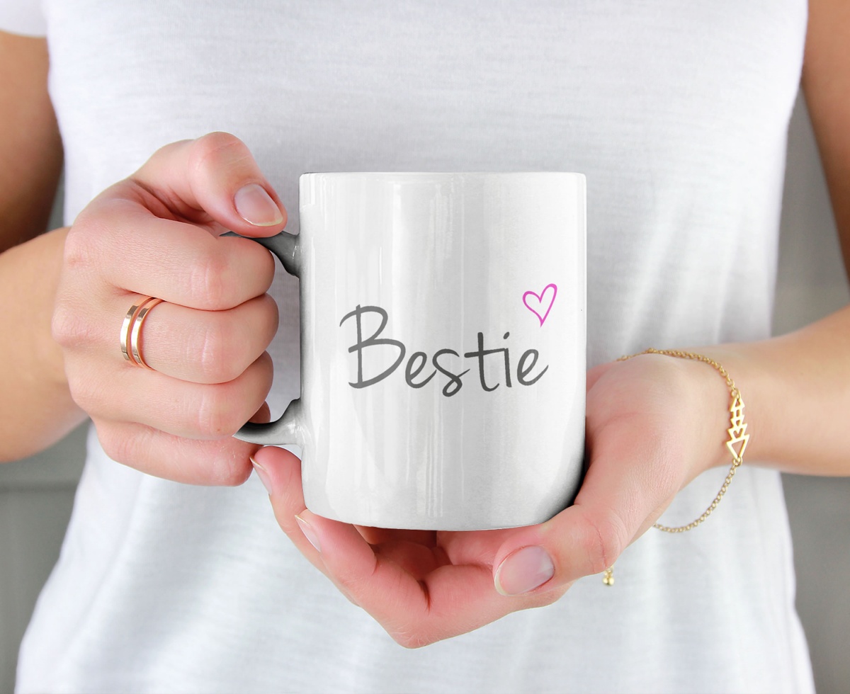 Bestie Love Heart Ceramic Gift Mug